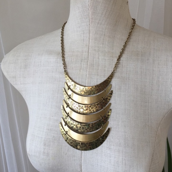 Gold Tone Statement Necklace - Picture 3 of 5